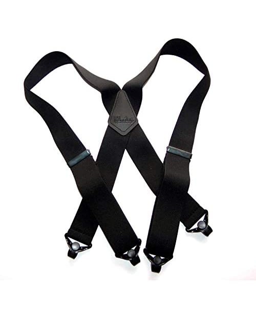 Holdup Suspender Company 2" Wide Shadow Black X-back Suspenders with Patented jumbo black Gripper Clasps