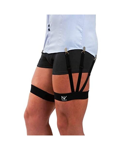 Improved NV HOLDERS 2.0 with improved clasps; premium shirt stays shirt holders shirt garters shirt tuckers for men