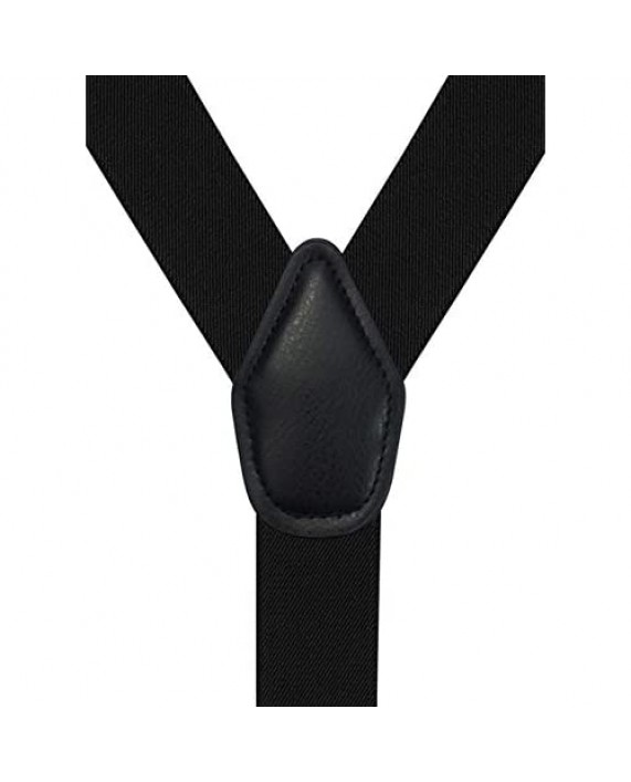 Men's Y-Back 1.4 Inches Wide Button End Elastic Adjustable Suspenders