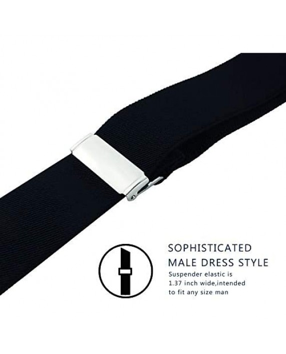 Suspenders for Men Fowateda Adjustable Suspenders with Elastic Straps Y-Back Construction Heavy Duty for Work