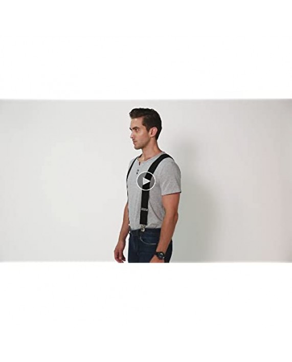Suspenders for Men with Heavy Duty Clip Wide X-Back for Work