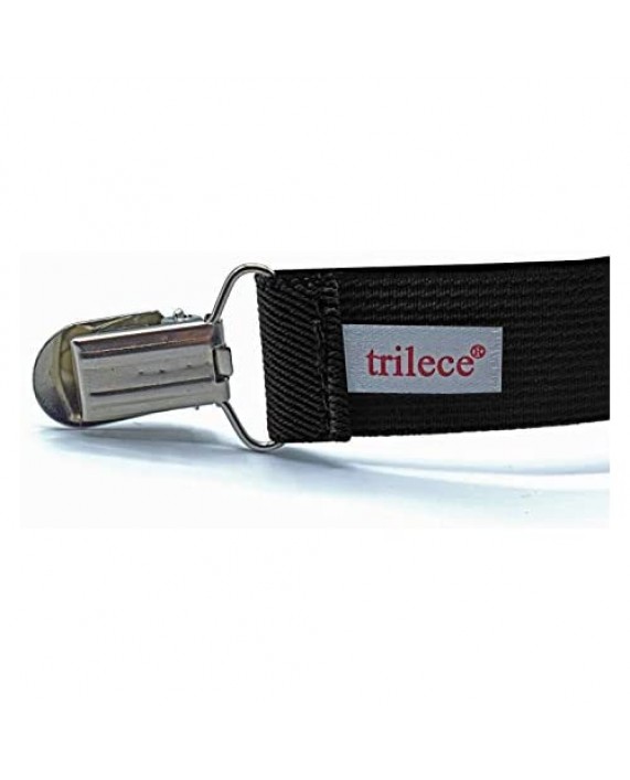 Trilece Suspenders for Men - Adjustable Size Elastic 1 inch Wide Y Shape Suspender for Women with Strong Clips
