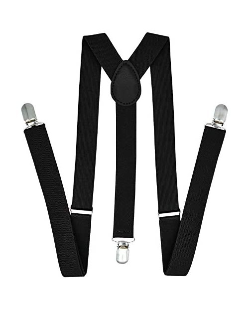 Trilece Suspenders for Men - Adjustable Size Elastic 1 inch Wide Y Shape Suspender for Women with Strong Clips