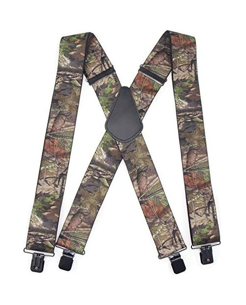 Trucker Side Clip Suspenders X-back for Hunting/Long Haul Truckers/Policemen/Bikers/Contractors 2" Wide Adjustable Braces