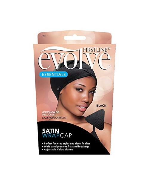 Black Satin Wrap Cap