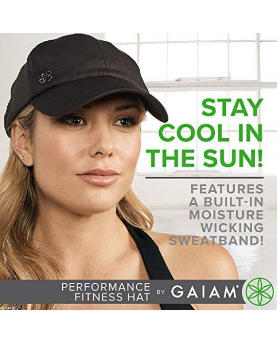 Gaiam Women's Performance Mesh Outdoor Hat - Dry Fit Sweat Headband Pre-Shaped Bill Adjustable Size Ball Cap for Running Baseball Sun Hiking Yoga Golf Tennis Sports Exercise & Fitness