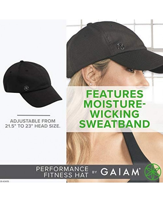 Gaiam Women's Performance Mesh Outdoor Hat - Dry Fit Sweat Headband Pre-Shaped Bill Adjustable Size Ball Cap for Running Baseball Sun Hiking Yoga Golf Tennis Sports Exercise & Fitness