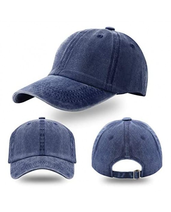 Norme 5 Pieces Unisex Vintage Washed Distressed Baseball Hat Baseball Cap Twill Adjustable Dad Hat (Color 1)