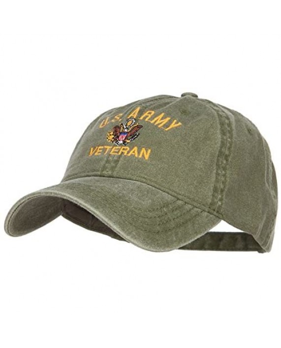 Otto:e4Hats US Army Veteran Military Embroidered Washed Cap - Olive OSFM