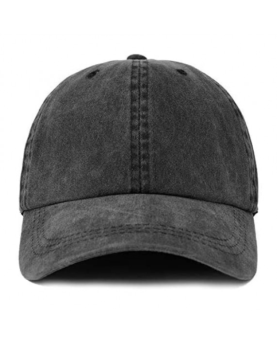 Trendy Apparel Shop Oversize XXL Pigment Dyed Washed Cotton Baseball Cap