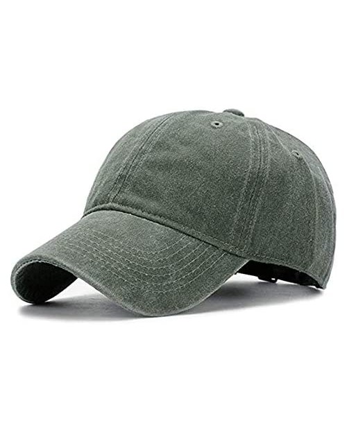 Unisex Vintage Washed Distressed Baseball-Cap Twill Adjustable Dad-Hat