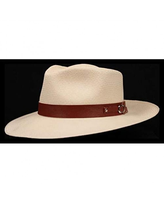 (1 & .5) Embossed Patterned Leather Panama Hat Band