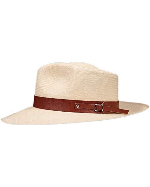 (1 & .5) Embossed Patterned Leather Panama Hat Band