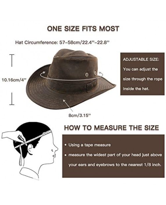 Accessorama Men & Women's Shapeable Western Style Cowboy hat Wide Brim Old Style for Fall Winter