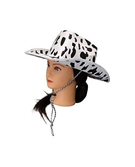 Cowboy Hat – Fun Cow Print Hat – Unisex Black and White Cowboy Hat