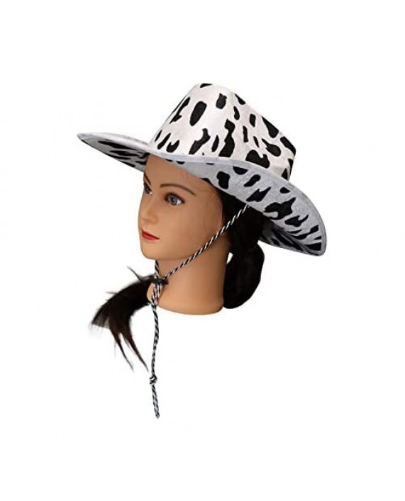 Cowboy Hat – Fun Cow Print Hat – Unisex Black and White Cowboy Hat