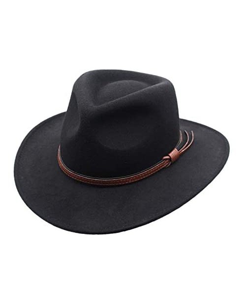 Crushable Outback Cowboy Western Wool Hat Silver Canyon
