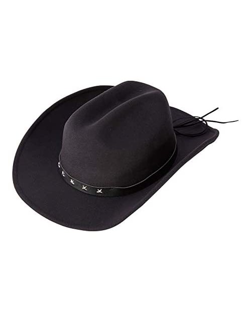 Daesan Western Cowboy Hats Cowgirl Sheriff Hat Wide Brim Felt Fedora Men Women Cosplay Costume