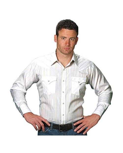 ELY CATTLEMAN Men's Long Sleeve Lurex Stripe Western Shirt