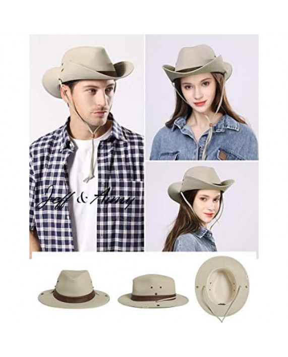 Jeff & Aimy Men Women Summer Outdoor Western Cowboy Safari Sun Protection Hat