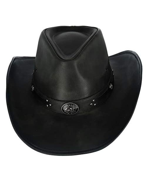 Kenny K Men's Faux Leather Western Hat DL10 Cowboy Style