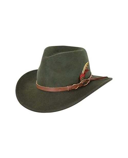 Outback Trading Company Men's 1321 Randwick Water-Repellent Crushable UPF 50 Australian Wool Western Cowboy Hat