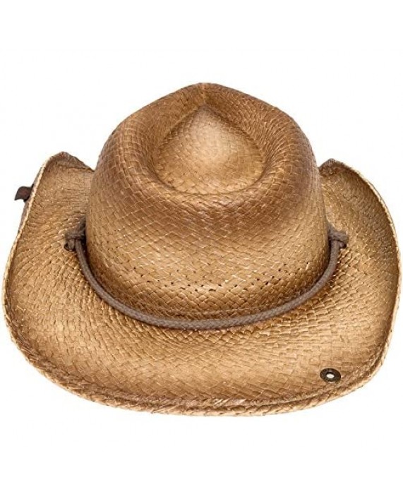 Peter Grimm Mens Straw Round Up Cowboy Hat