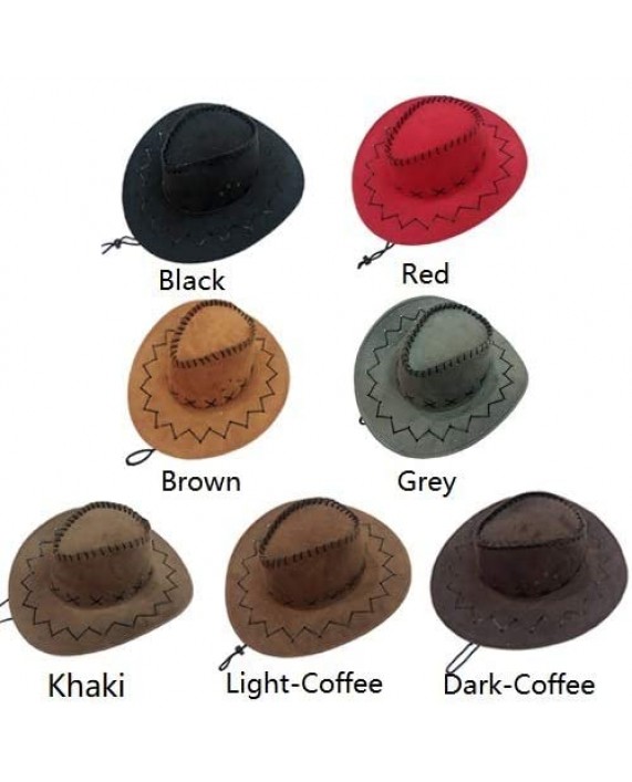 Sohapy Western Cowboy Hat with Adjustable Cord Fancy Dress Costumes Accessory Wide Brim Unisex Hats Great for Role Play