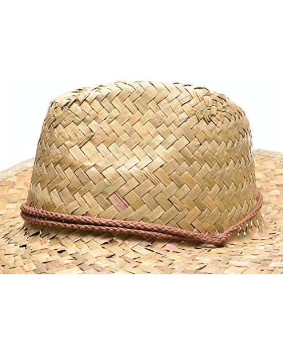 Straw Sun Hat Western Cowboy hat - for Men and Women Wide Brim with Brown Band