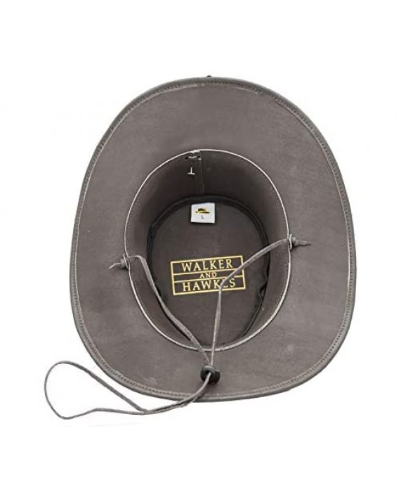 Walker and Hawkes - Leather Cowhide Outback Cowboy Conchos Hat