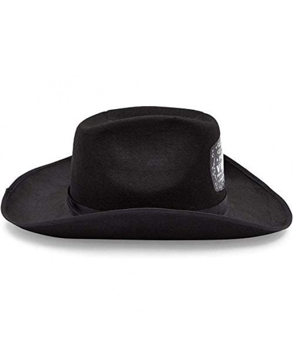 Zodaca Black Western Party Cowboy Hat for Men and Women Aged to Perfection (Adult Size)