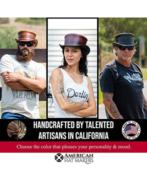 American Hat Makers Hampton Leather Top Hat for Men and Women — Handcrafted