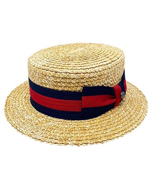 Bellmora Men's Classic Straw Braid Boater Hat