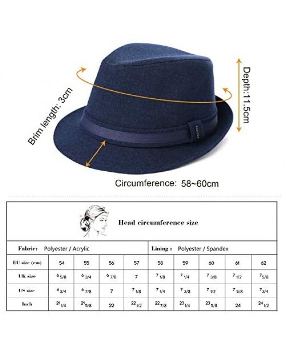 Comhats Winter Fedora Hat for Men Women Elegant