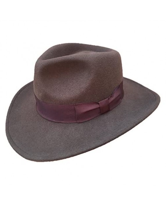 Indiana Wool Felt Crushable Cowboy Fedora Outback Hat Water Repellent
