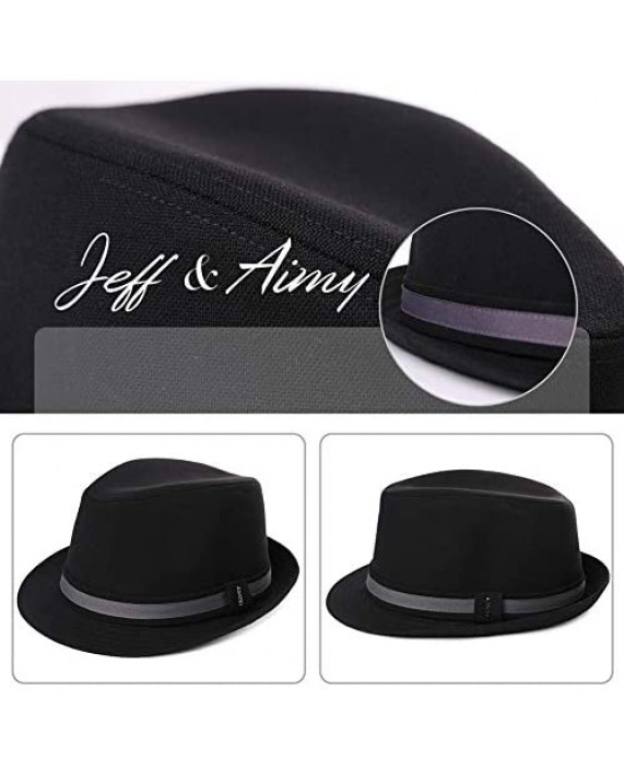 Jeff & Aimy 1920s Unisex Fall Winter Trilby Gatsby Gangster Fedora Party Derby Jazz Hat 56-60CM