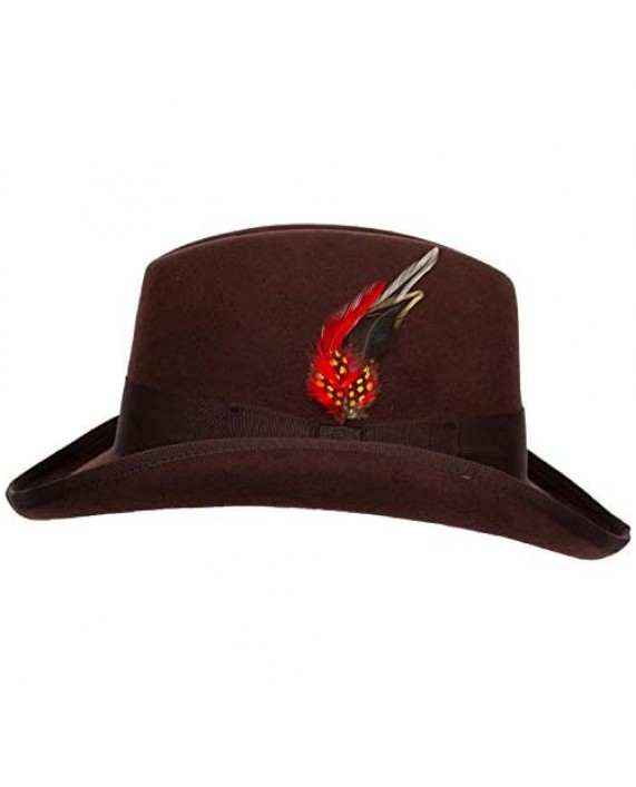 Levine Hats 9th Street Charles Firm Felt Homburg Godfather Hat 100% Wool