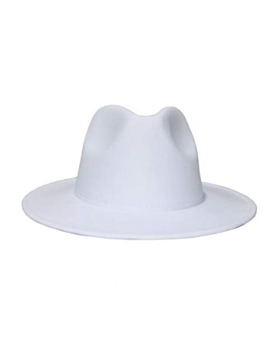 #NA Mens Womens Panama Hat Fedora Wool Felt Trilby Gentleman Cap Jazz Gangster Hat