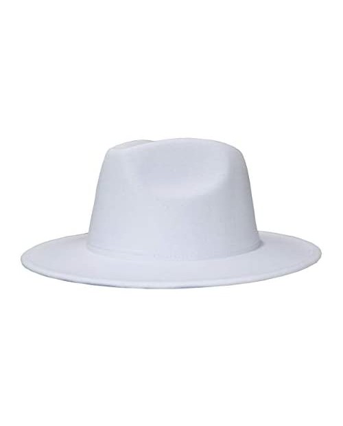 #NA Mens Womens Panama Hat Fedora Wool Felt Trilby Gentleman Cap Jazz Gangster Hat