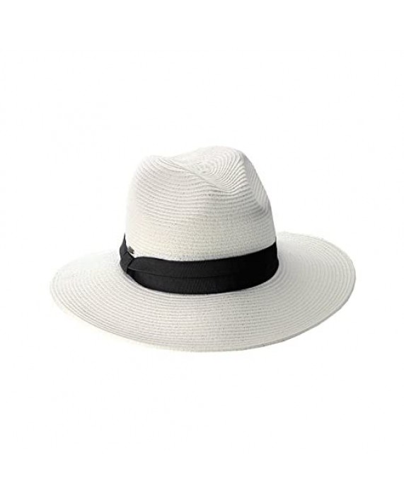 NYFASHION101 Lightweight Solid Color Band Braided Panama Fedora Sun Hat