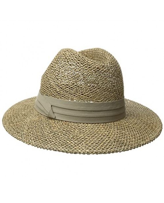 San Diego Hat Co. Men's Seagrass Panama Fedora Hat with Cloth Band