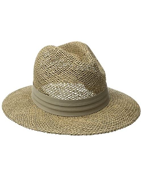 San Diego Hat Co. Men's Seagrass Panama Fedora Hat with Cloth Band