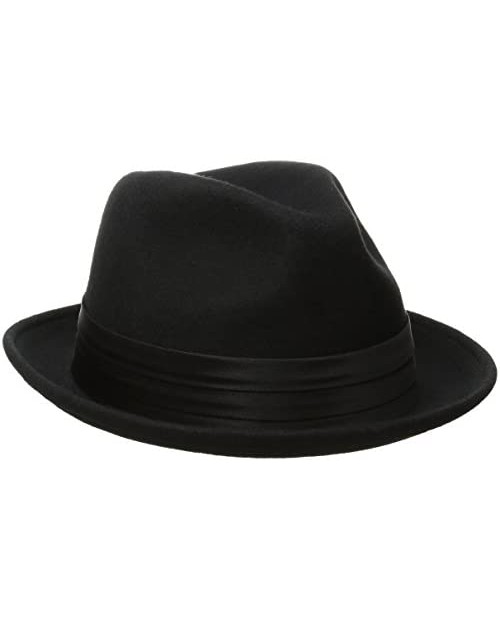 Stacy Adams Men's Crushable Wool Felt Snap Brim Fedora Hat