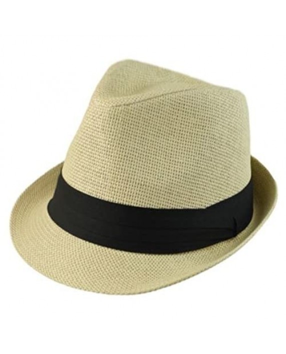 The Hatter Men's Big Size Summer Cool Straw Fedora Hat