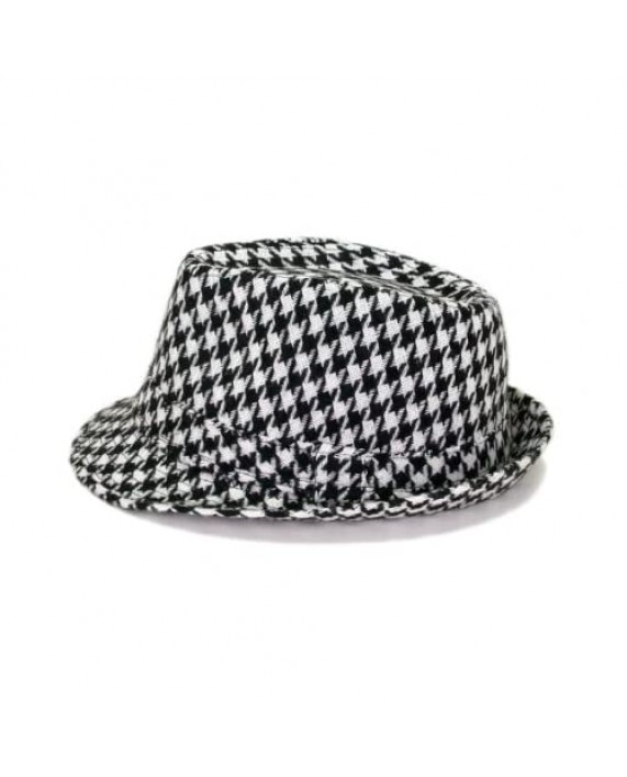 Unisex Classic Houndstooth Fedora Hat Available