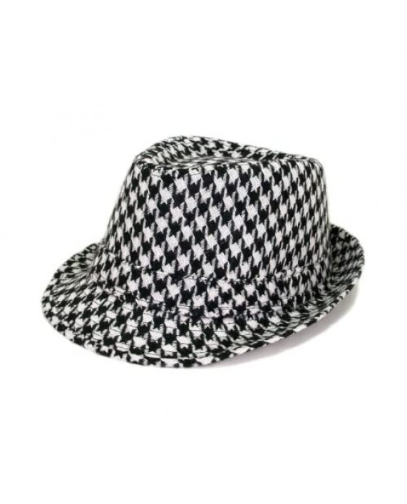 Unisex Classic Houndstooth Fedora Hat Available