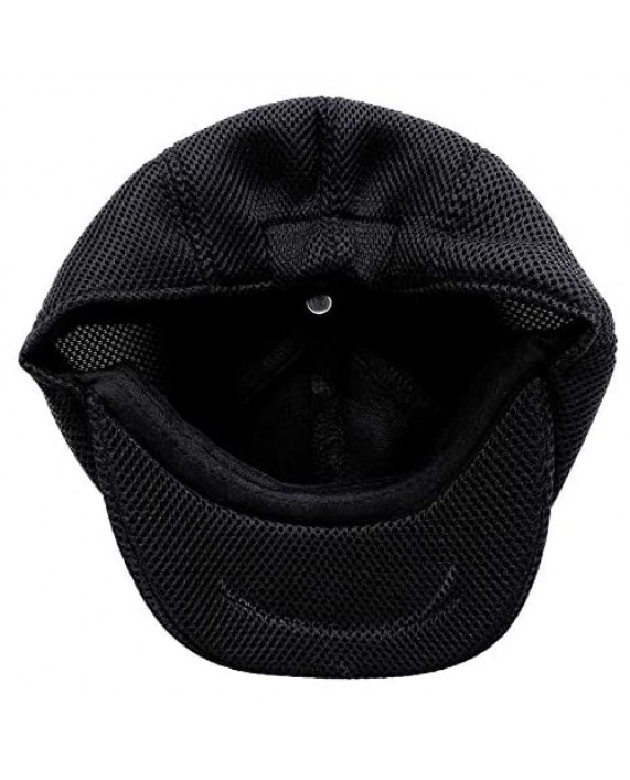 BABEYOND Men's Mesh Flat Cap Breathable Summer Newsboy Hat Beret Cabbie Ivy Hat Gatsby Newsboy Hat for Driving Hunting
