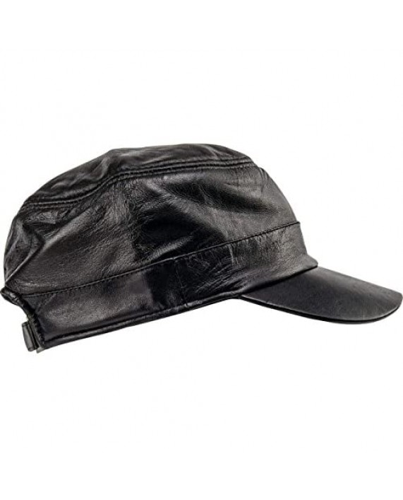 Casual Outfitters Solid Genuine Lambskin Leather Cap