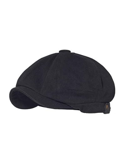 Croogo Men's 8 Piece Newsboy Hat Herringbone Flat Cap Ivy Ascot Beret Hat Octagonal Golf Hats