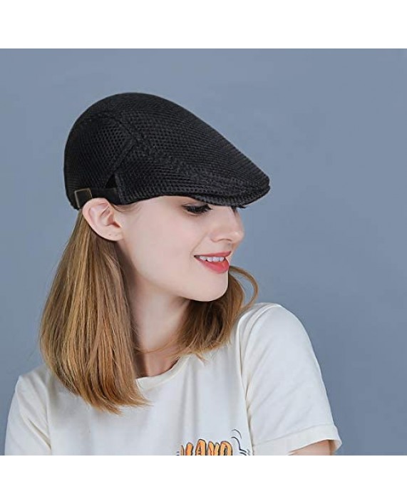 Glamorstar Men's Mesh Summer Hat Flat Ivy Cap Gatsby Newsboy Hat Hunting Cap
